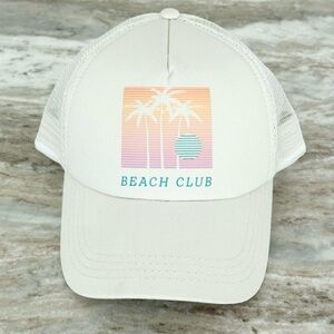 Beach Club Palm Tree Trucker Hat - Beach Hat - Baseball Cap - Vacation Style